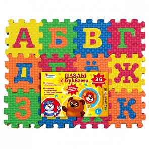 Мягкие пазлы Союзмультфильм с буквами, 36 элементов (Играем вместе, D18591ABC-CRTsim)